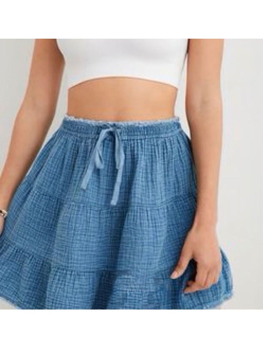 Aerie Gauze Mini Skirt Blue XL summer american eagle brand